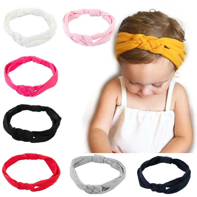 8-color Children's Knotted Hair Band Knitted Cotton Headband Elastic Headband Style Children's Baby Hair Band