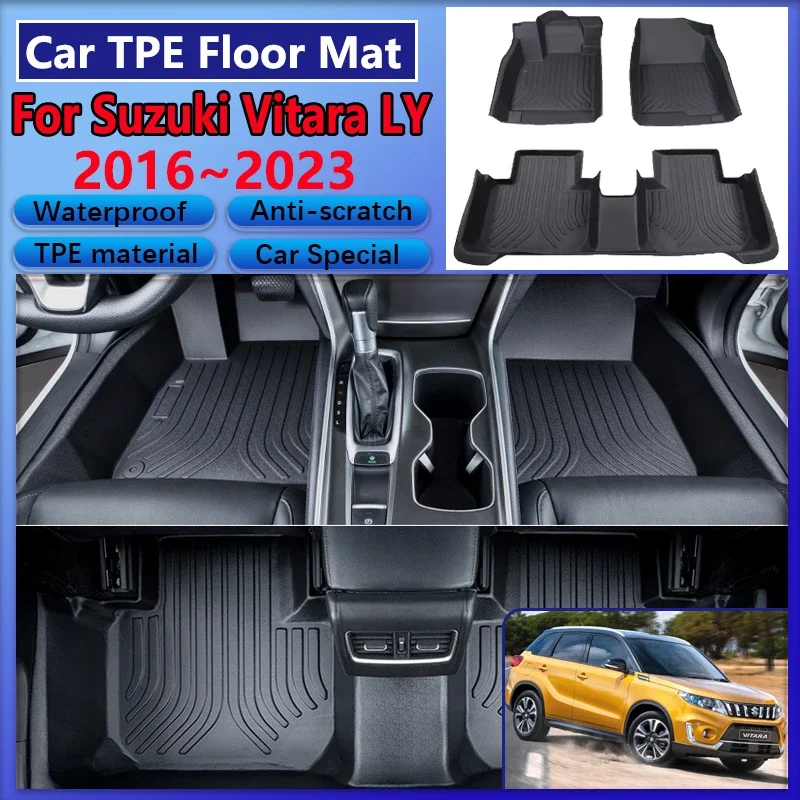 

Car Rear Floor Mat For Suzuki Vitara LY 2023 Accessories 2016 2017~2022 3D TPE Anti-scratch Mud Carpet Foot Pad Full Rug Tappeto