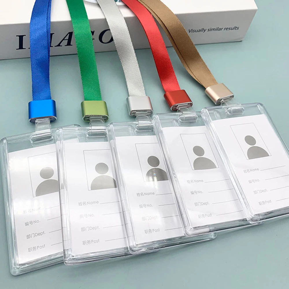 

Transparent Acrylic Card Holder Sliding Cover Card Holder Student Employee Id Card Holder Photo Holder Bus Card Protective Cover