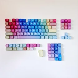 Purple Glitter PBT Keycaps - Rainbow Macarons (Macarons - boxed)