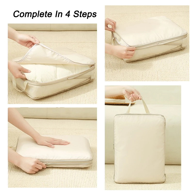 4Pcs/Set Travel Storage Bag Travel Compression Bag Luggage Organizer Zipper Pouch Packing Cubes For Business Trip Unisex