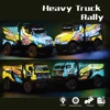 27MHz Llluminated Remote Control Truck US Cab-Behind Engines Vehicle Toys for Boys Radio Control Electric Car with LED Lights 2