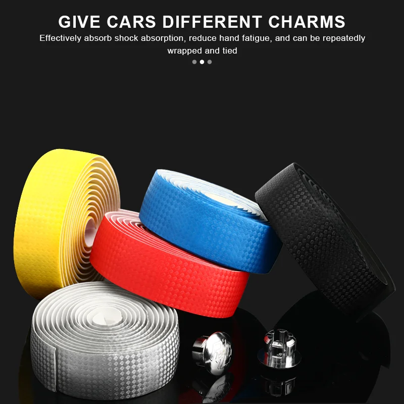 Bike Handlebar Tape Bicycle Handlebar Tape Non-Slip Shock Absorption Road Bike Handle Bar Straps Cycling Soft Anti-Vibration With Bar End Plugs