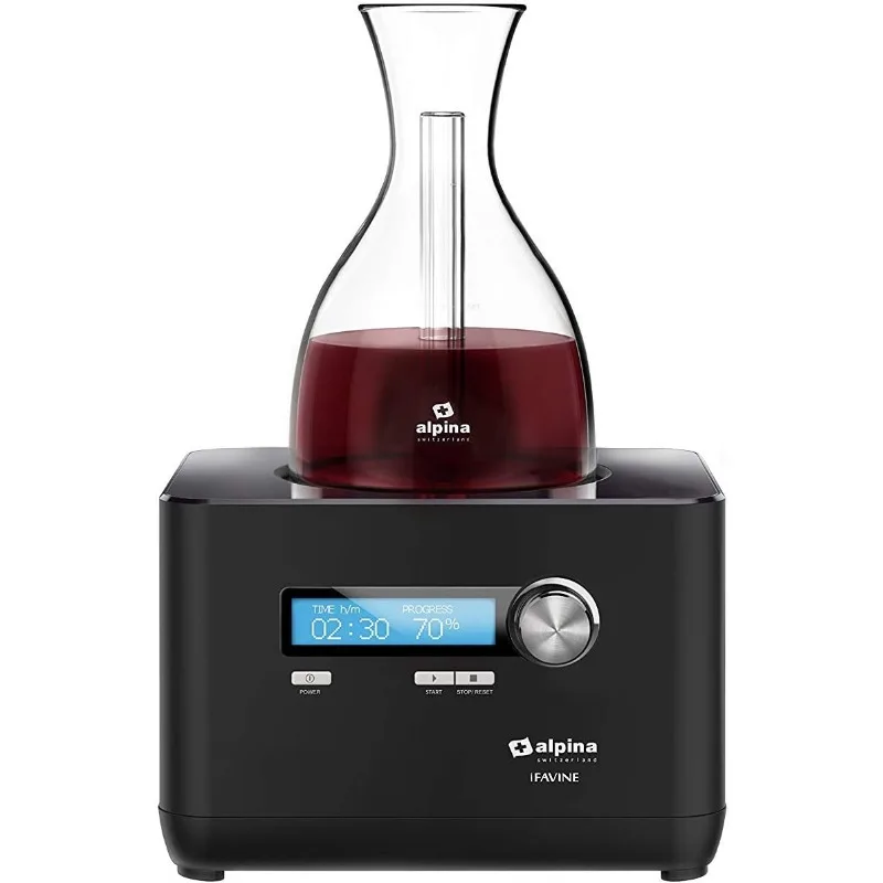iSommelier Smart Electric Super Speed Wine Aerating Decanter Reduces Decanting Time to Seconds Black