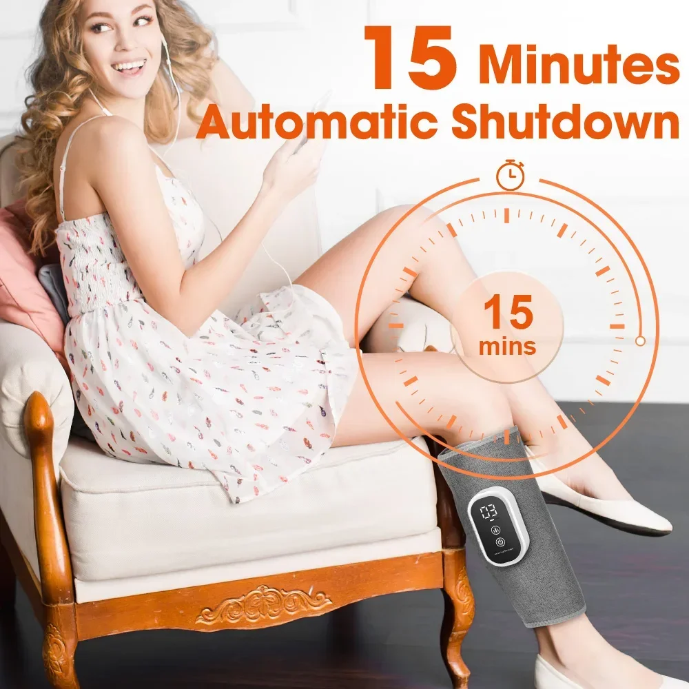 Electric Airbag Calf Massager with Compression for Muscle Relax, 3 Modes Air Pressure Leg Massage Machine for Blood Circulation