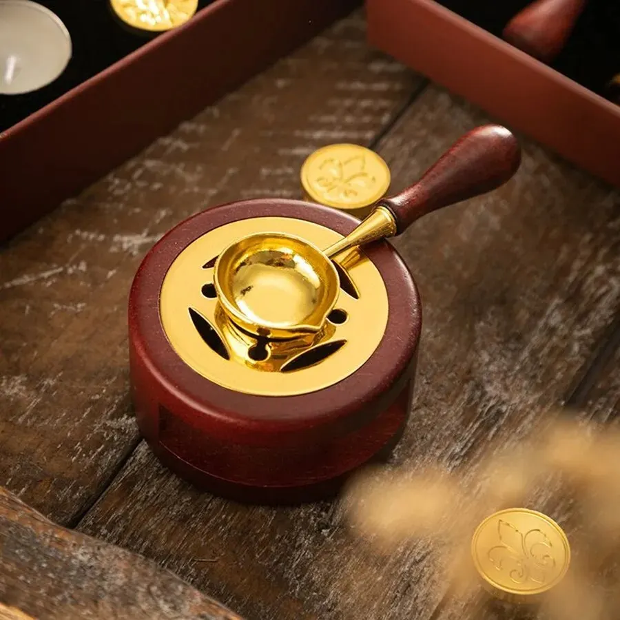 Wax Seal Warmer Wax Seal Kit with Wax Spoon for Melting Beads Or Sealing Sticks 1set