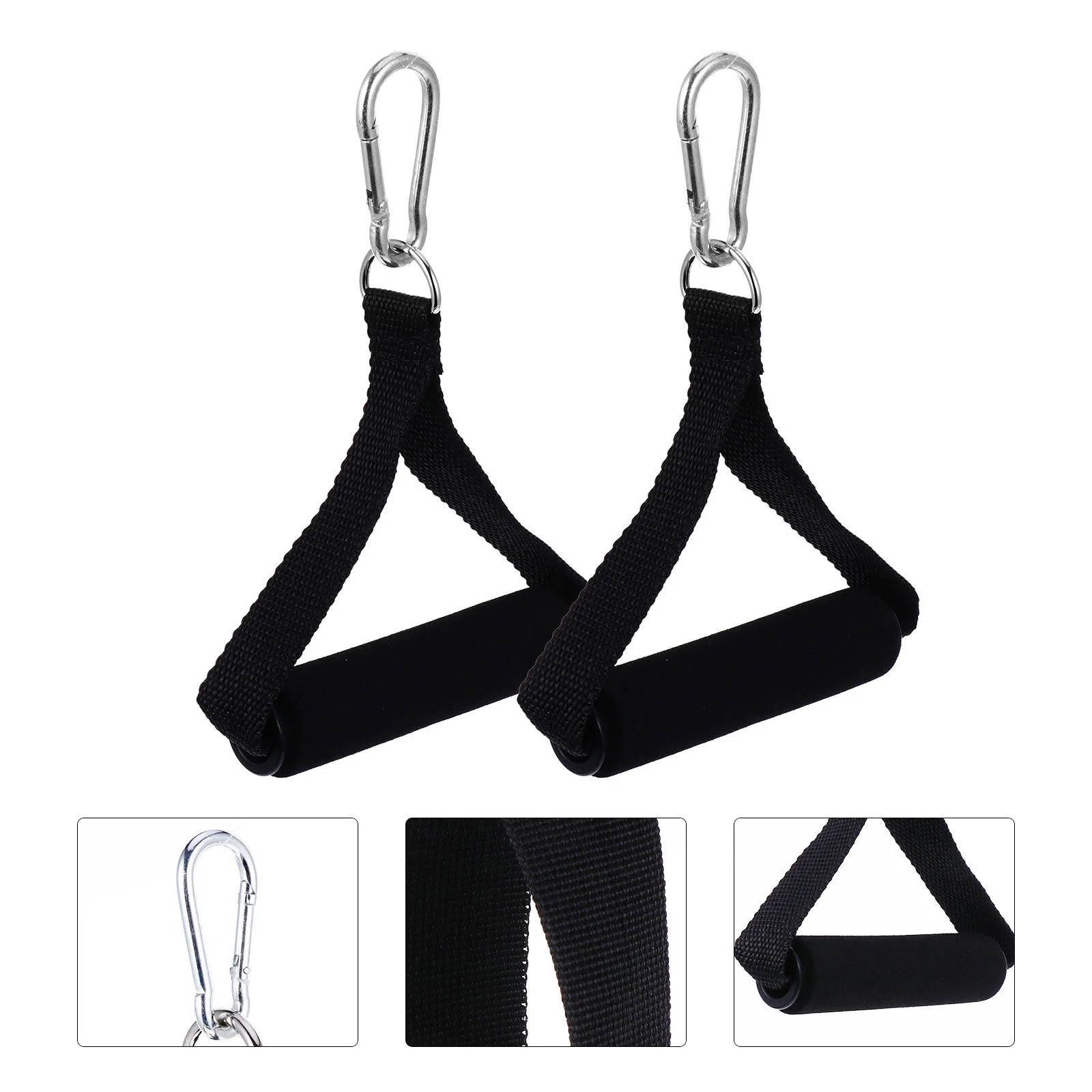 

Pulleys For Gym Sports Ring Handle Fitness Cable Machine Attachments Hanging Handles Oxford Cloth Exercise Non-slip Rings