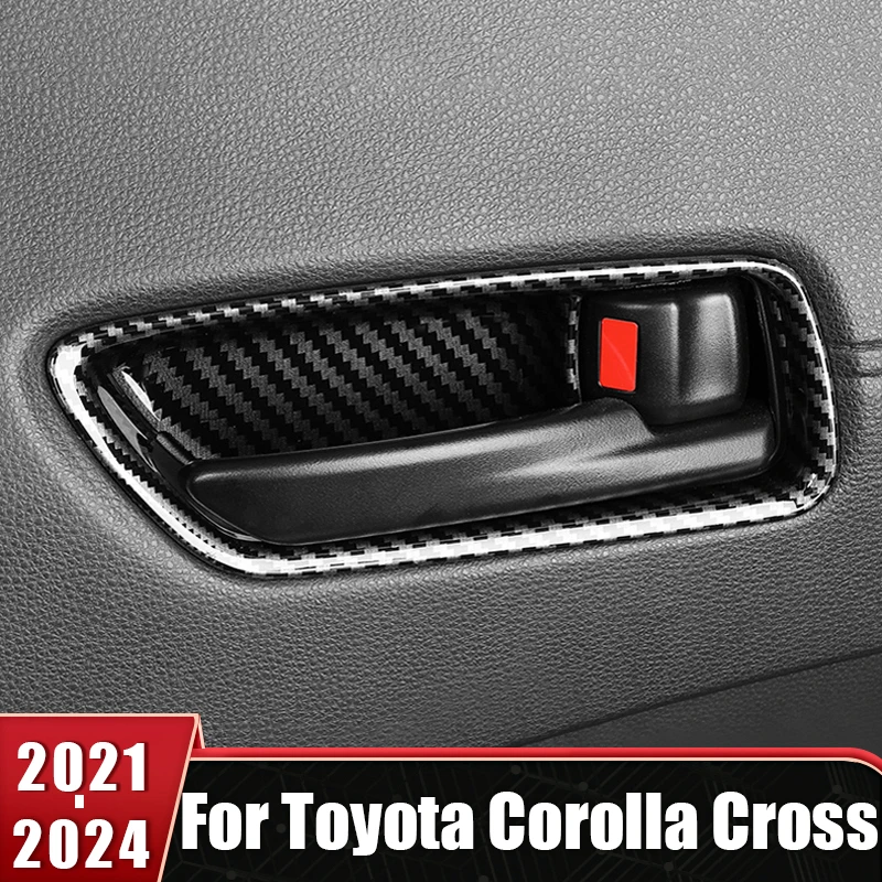 

ABS Inner Door Handle Bowl Cover Frame Trim Strips Stickers For Toyota Corolla Cross XG10 2021 2022 2023 Hybrid Car Accessories