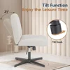 Cross Legged Office Chair, Armless Wide Desk  No Wheels, Modern Home Desk Chairs Swivel Adjustable 6
