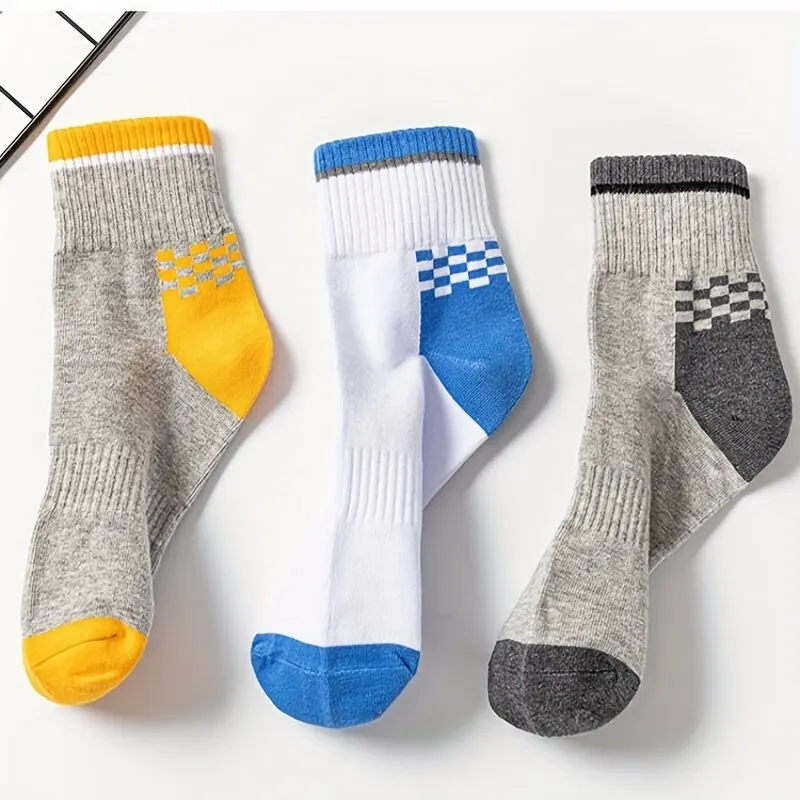 Men's Breathable Casual Sports Socks Quarter Socks For All Seasons 5pairs/set,sports socks,casual socks,breathable socks,athletic socks,gym socks