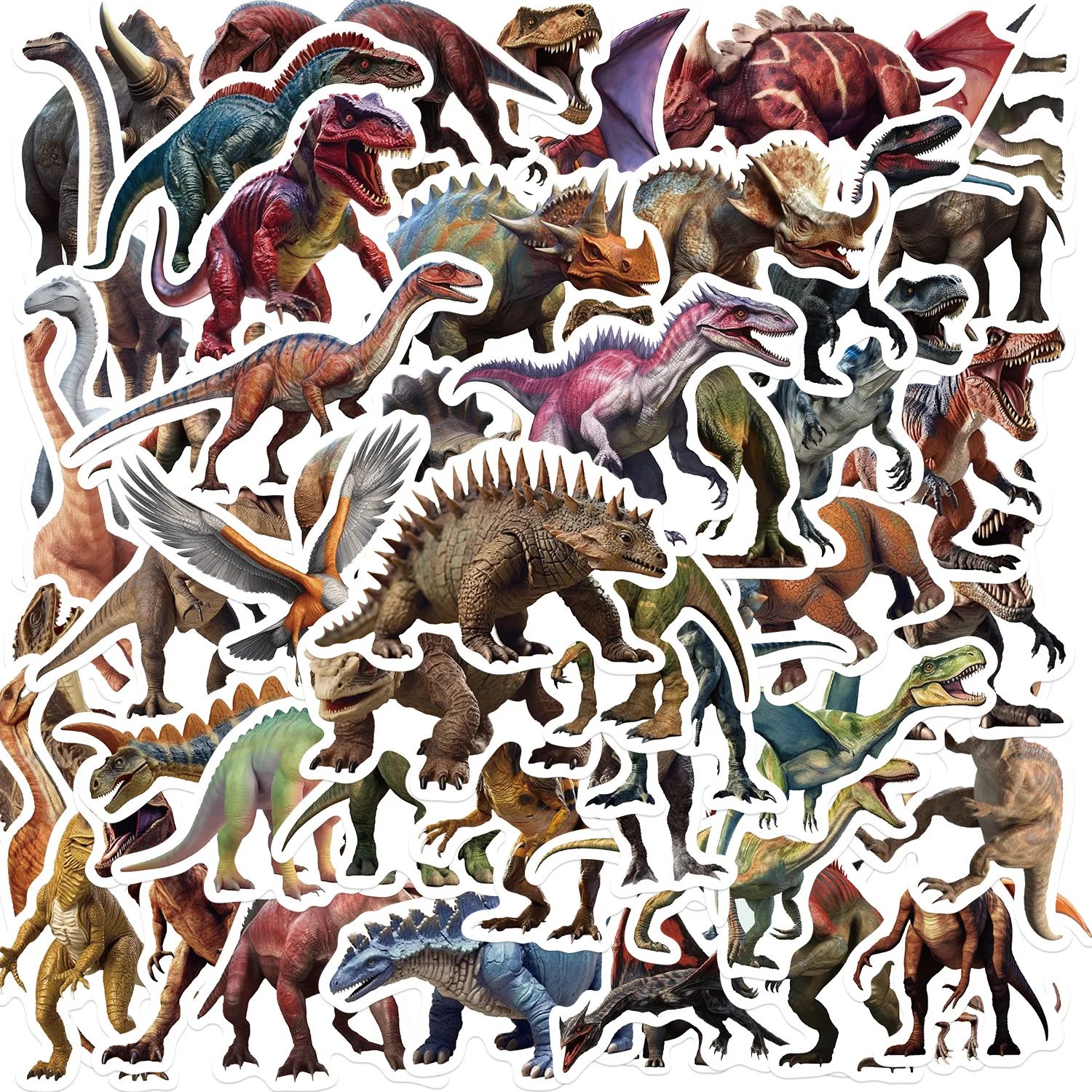 

1Set(50Pcs) Cartoon Jurassic Dinosaur Graffiti Stickers Decoration Guitar Skateboard Refrigerator Waterproof Aesthetics DIY