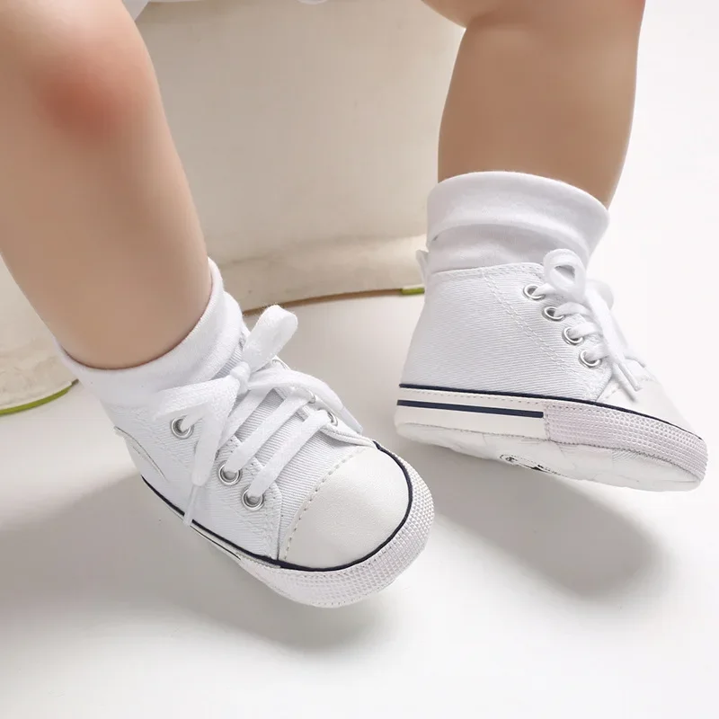 New Baby Canvas Sneaker For Newborn Sport Shoes For Baby Boys Girls Infant Toddler Soft Bottom Anti-slip First Walkers 0-18 M 4