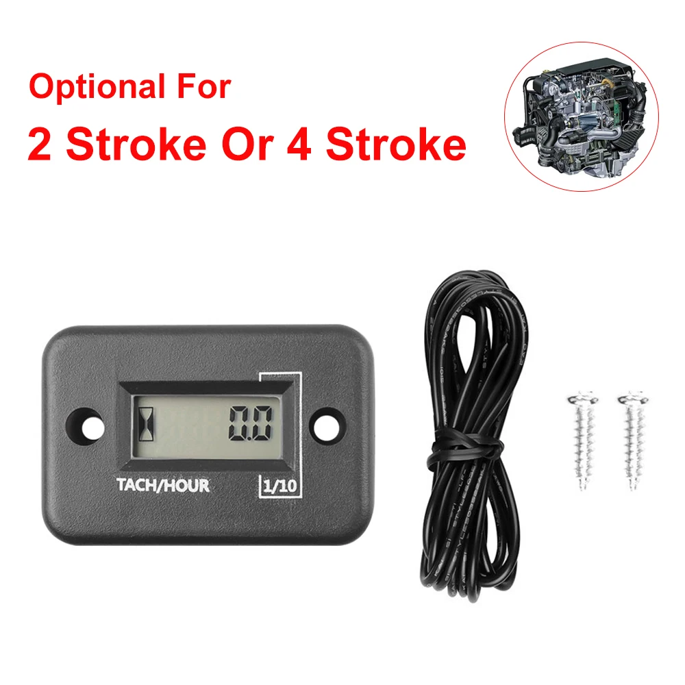 Digital Engine Tach Hour Meter Tachometer Gauge Engine RPM LCD Display For All 2 Or 4 stroke Gasoline For Motorcycle SUV tachometer gauge engine tachometer tachometer meter engine hour meter