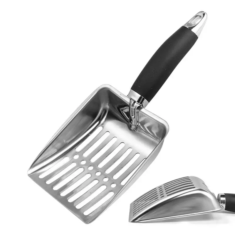 

Pet Cat Litter Shovel Stainless Steel Cat Litter Scoop Rust-Resistant Pet Breeding Scoop for Courtyard Cat House Living Room