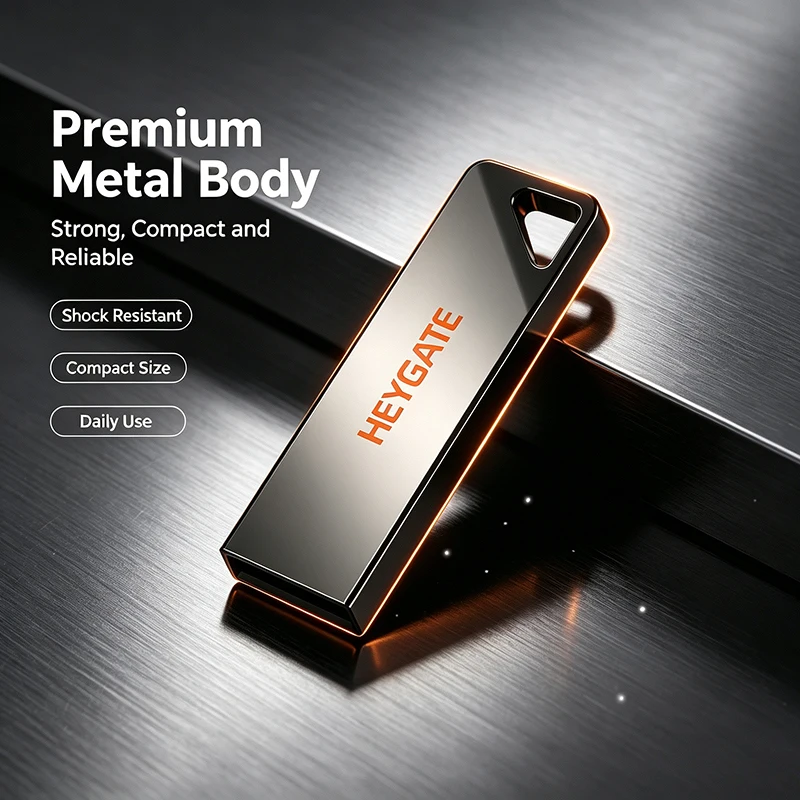 Compact Metal USB 2.0 Flash Drive for Data Storage and Backup