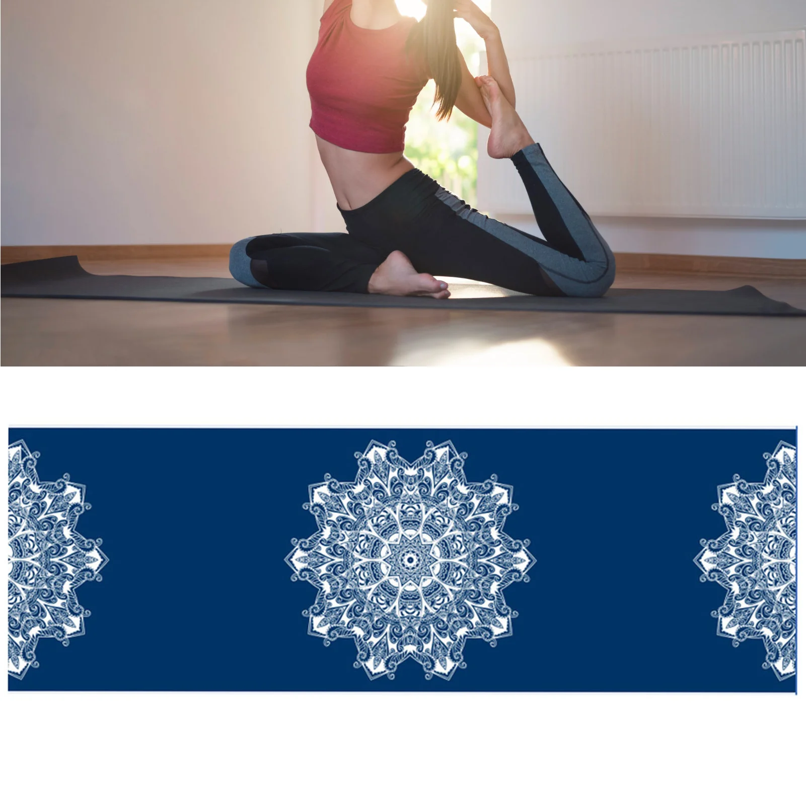 Hot Yoga Mat Towel 185*61cm Printed Yoga Towel Non slip Fitness Workout Mat Cover For Pilates Gym Yoga Blankets