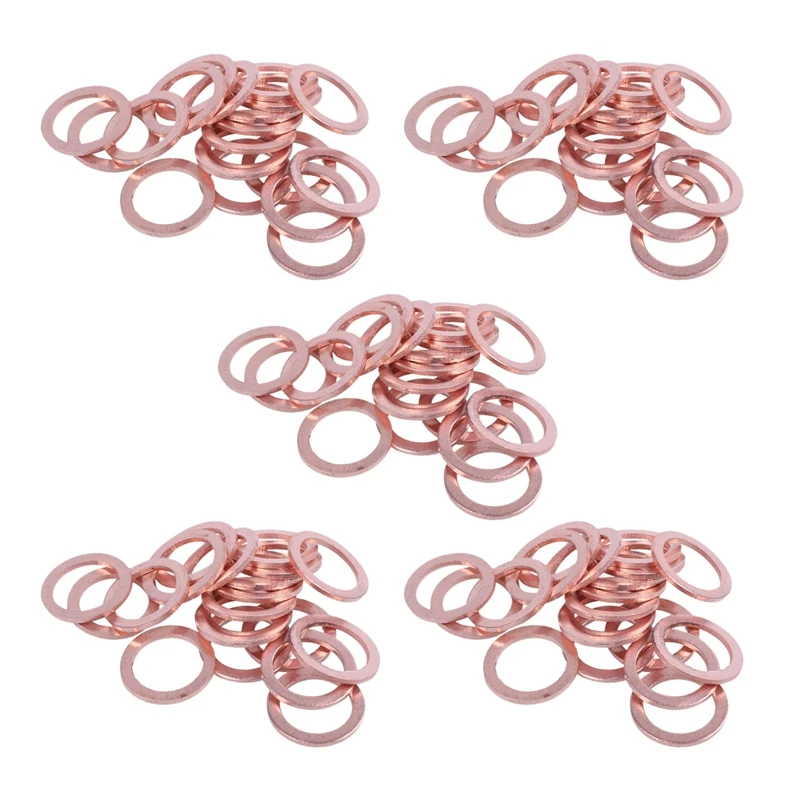 

100 Pcs 10Mm X 14Mm X 1Mm Copper Washer Seal Spacer Seal