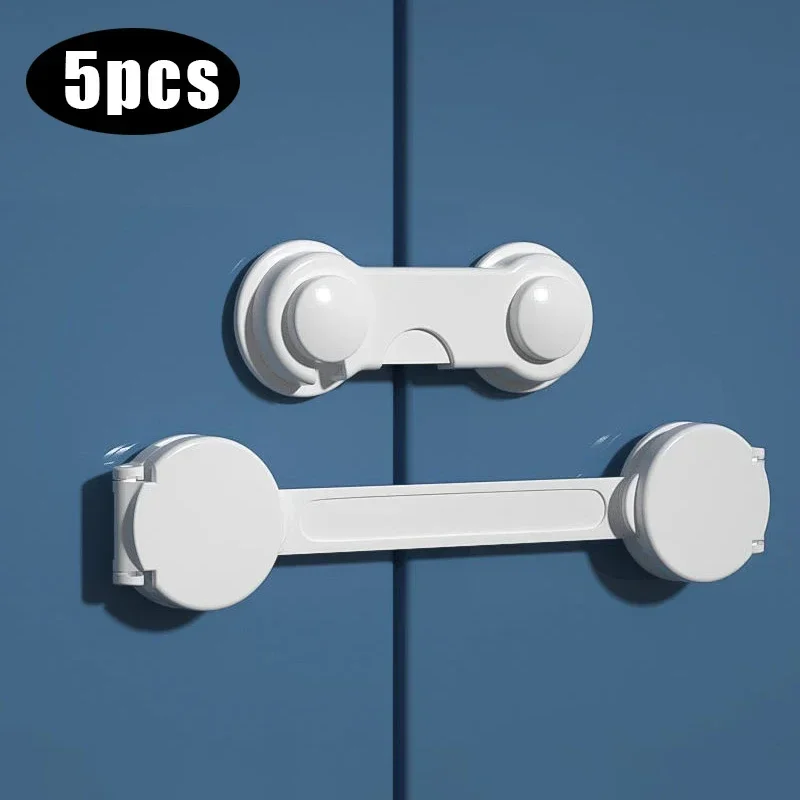 Safety Lock 5Pcs/lot Security Protection Home Baby Safety Multifunction Drawer Lock Child Protect Toilet Refrigerator Lock Door Buckle