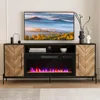 Tv Stand, 68" TV Stand with 36" Electric Fireplace Heater, Entertainment Center with Storage Cabinet, Console Table for TVs 1