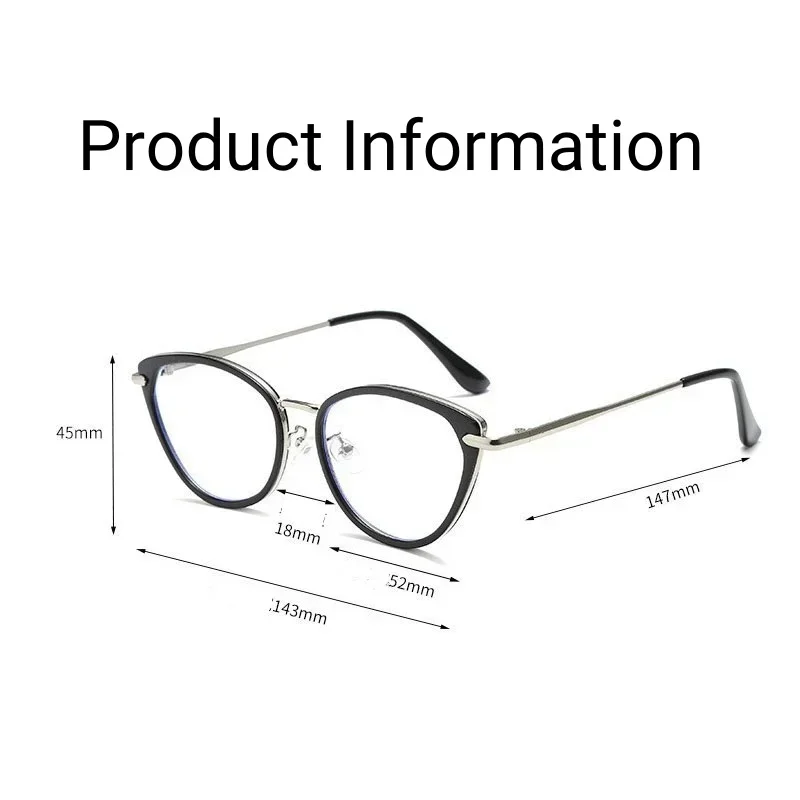 Women Cat Eye Finished Myopia Glasses Men New Style Blue Light Blocking Glasses Trendy Retro Near Sight Eyeglasse for Ladies - 6