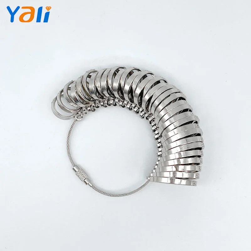 

Factory Price HK Size 1-33 Metal Finger Ring Sizer Measure Gauge Standard Jewelry Measuring Tool Rings Size