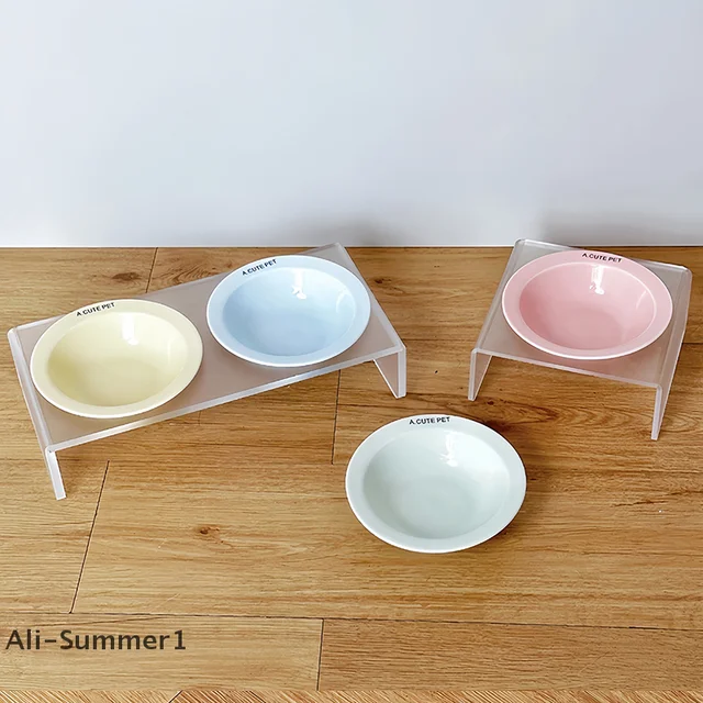 【E】Ceramic Pet Cat Bowl Pet Drinking Water Feeding Bowl Ceramics Cat Food Dog Food Utensils Cat Dog Pet Supplies Accessories 3