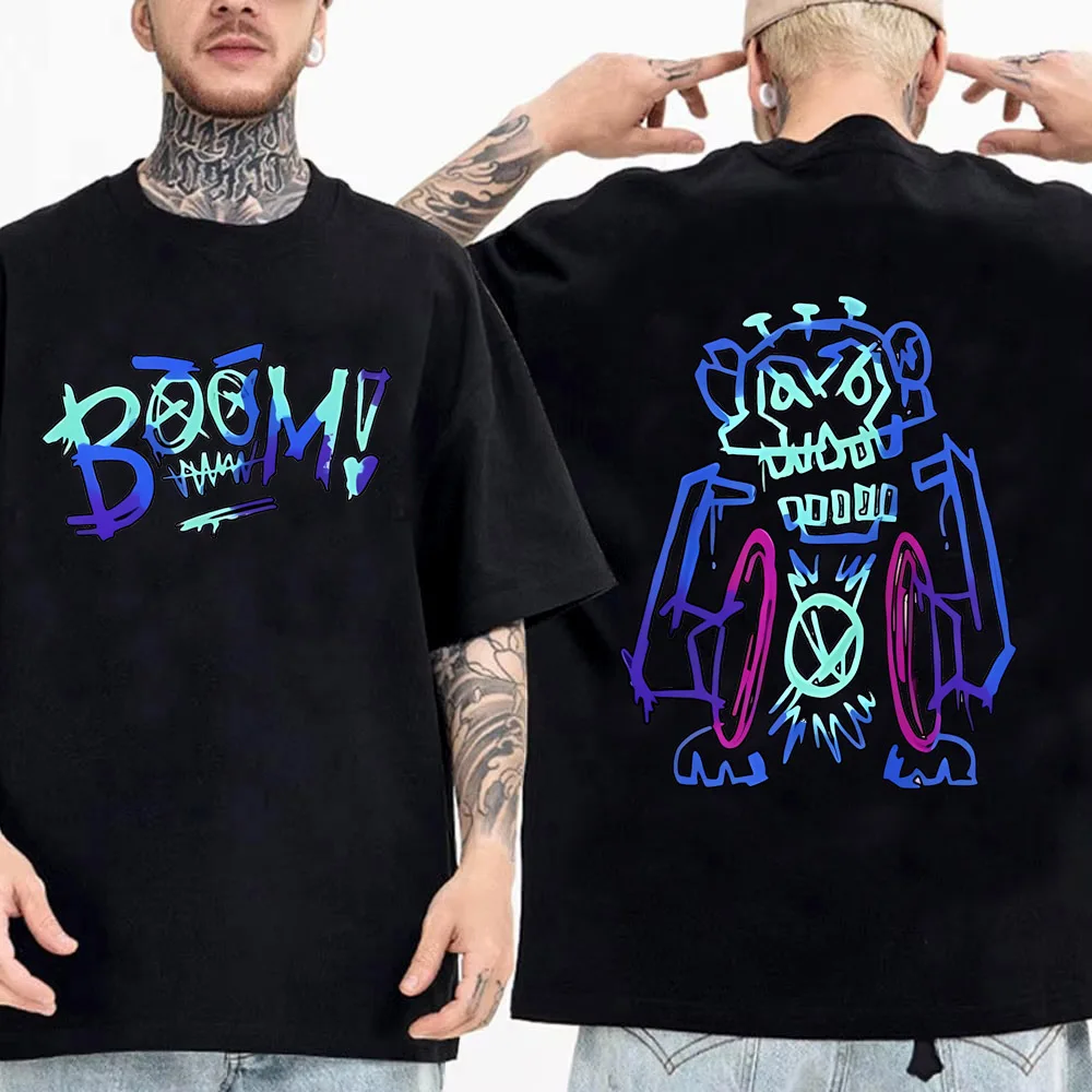 Cartoon Arcane T Shirt Men Jinx Fashion Streetwear Anime Graphic Tee Tops High Quality Cotton Short Sleeve T-shirt 3