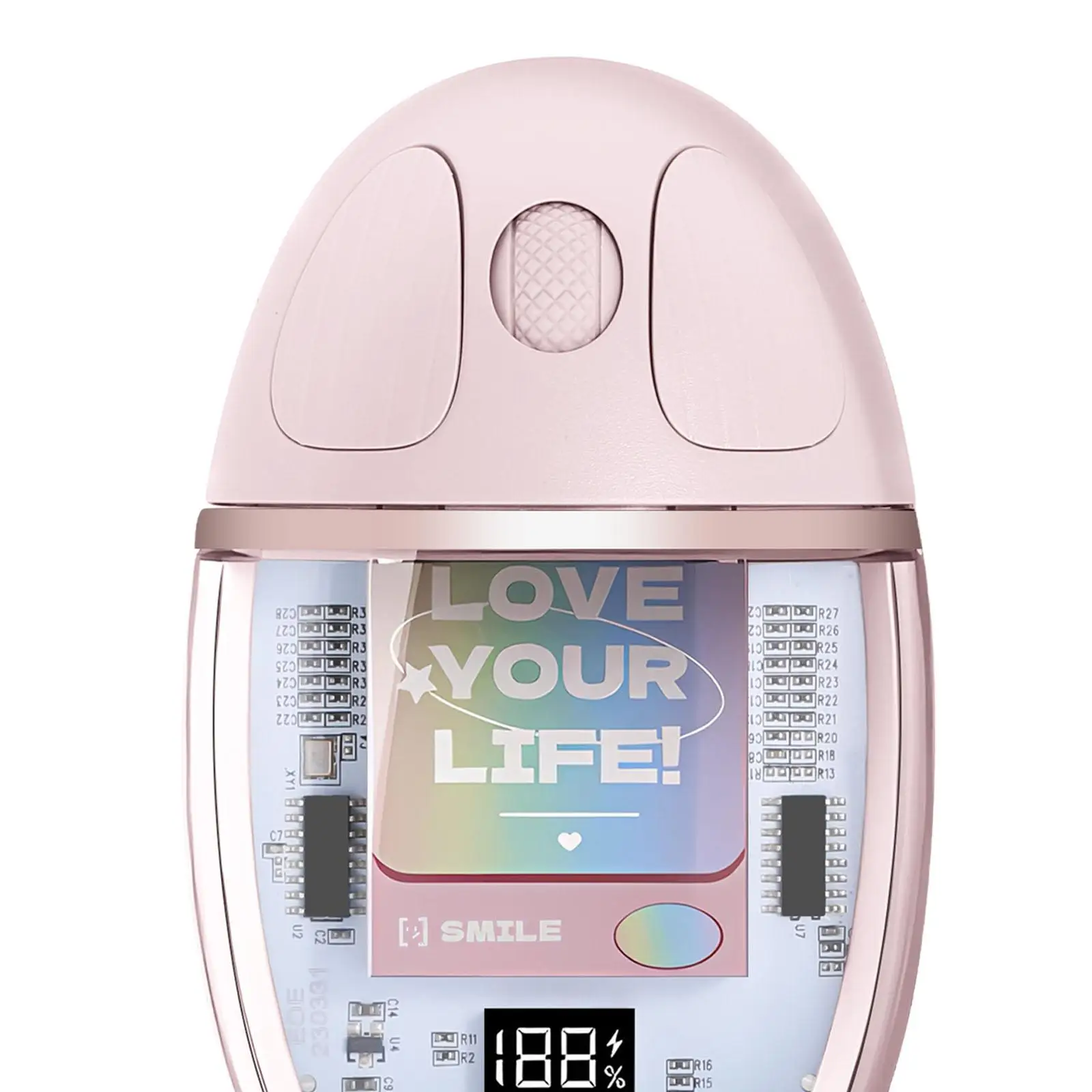 블루투스 무선 USB 마우스 및 LED 디스플레이, 인체 공학적 무소음 컴퓨터 마우스, 컴퓨터 태블릿, 어린이 성인 선물 노트북
