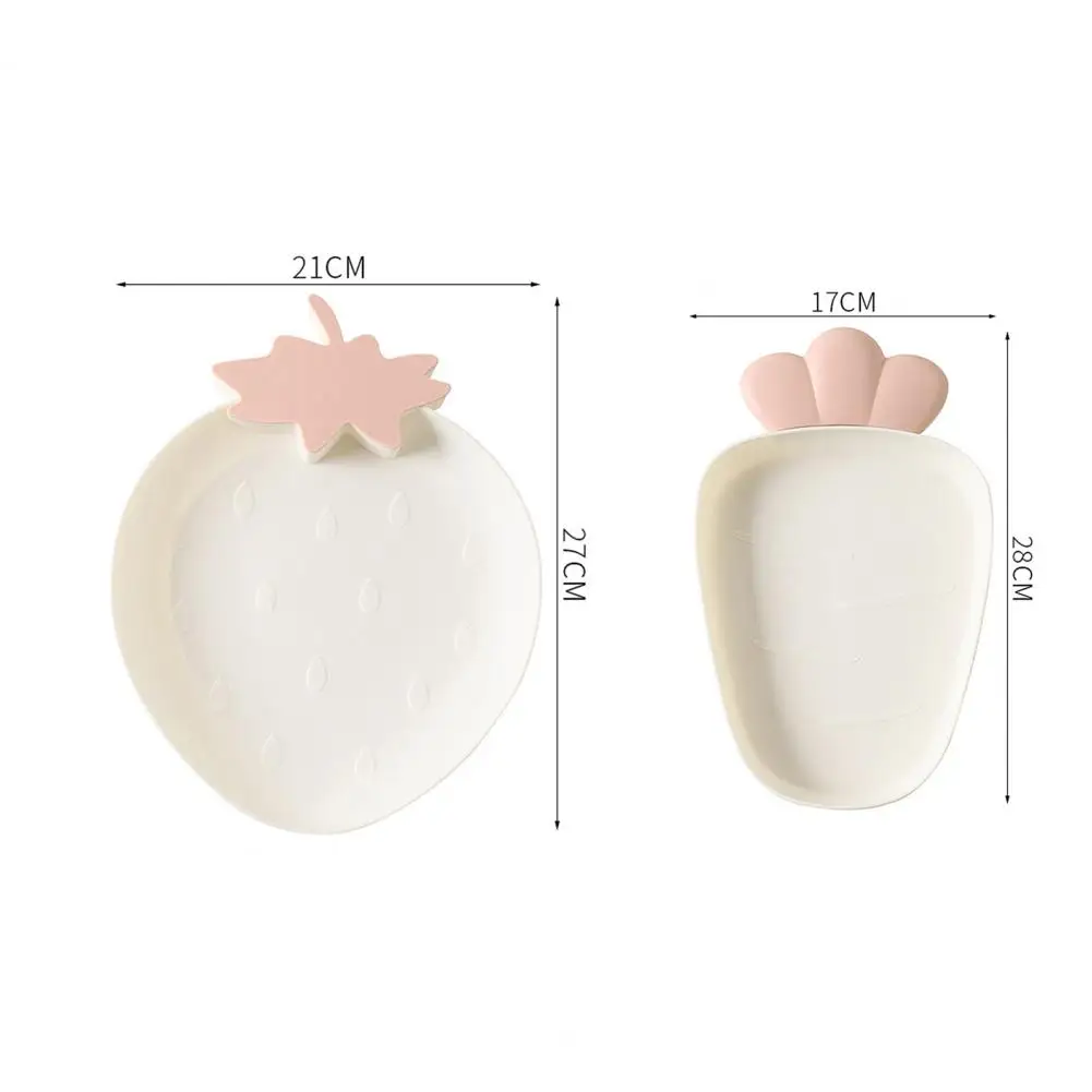 Attractive Adorable Strawberry Shape Food Plate Reusable Fruit Plate Anti-wear Plastic Dessert for Dinner