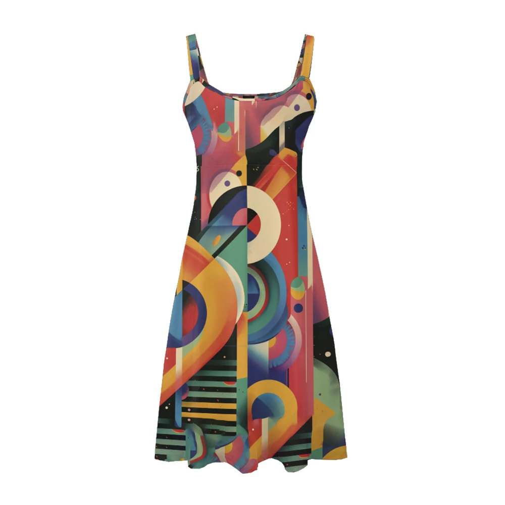

Fashionable women's summer sleeveless camisole style dress with floral print pattern ideal choice for beach outings and parties
