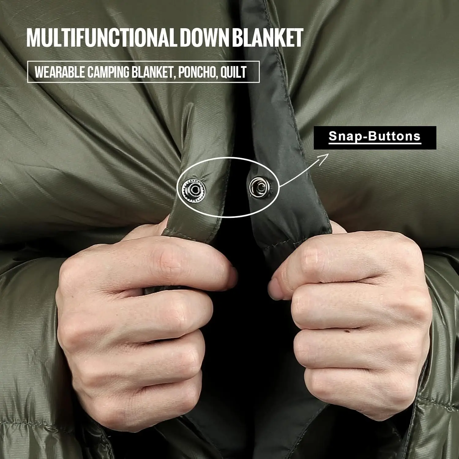 Down Camping Blanket 2 Person -Warm, Lightweight, Puffy Outdoor Travel Blanket for Cold Weather Backpacking