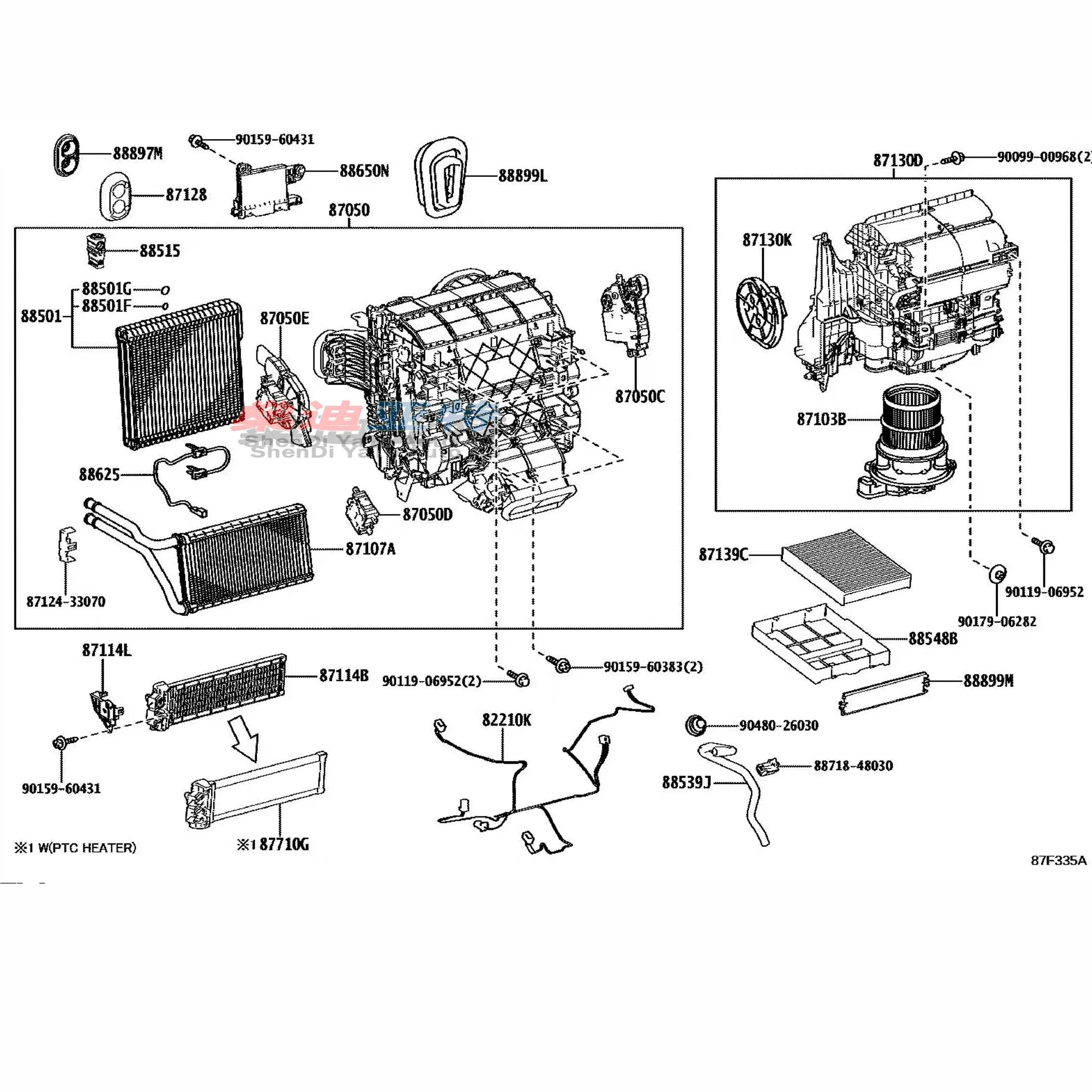 AC Evaporator Core 8850148480 For Lexus RS300 RX300 LX570 LX460 2015-Auto Air Conditioning Parts Repair