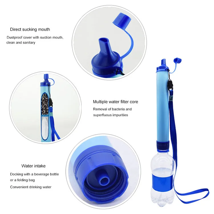 

Outdoor Drinking Water Filtration Purifier Emergency Life Portable Survival Straw Water Filter Fishing Climbing Travel Camping
