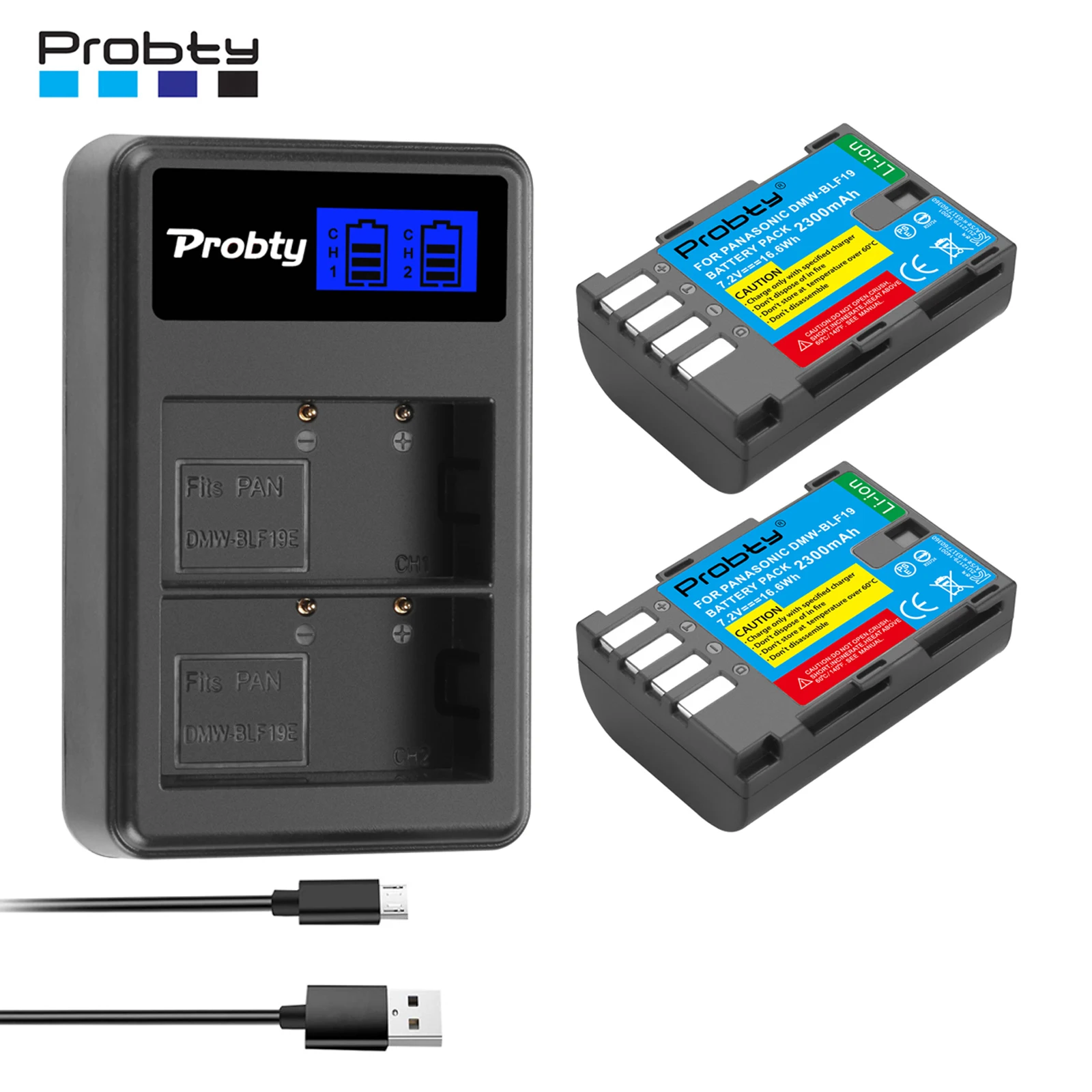 Dmw-Blf19 Dmw-Blf19E Dmw-Blf19Pp Batteria Blf19E + Caricatore Doppio Lcd Per Panasonic Lumix Gh3 Gh4 Gh5 Dmc-Gh3 Dmc-Gh4 Dmc-Gh5