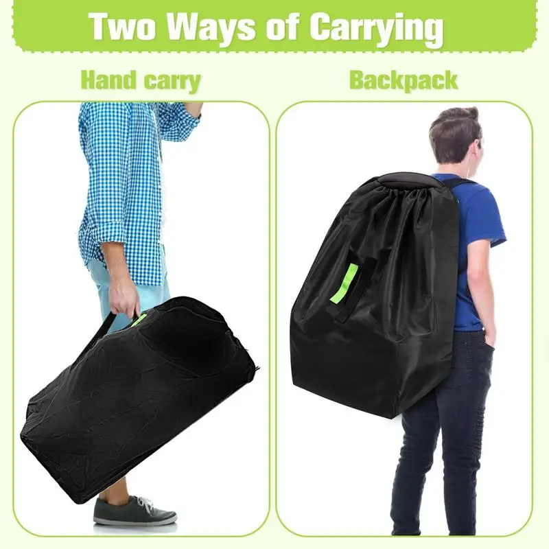 Seggiolino auto Borsa da viaggio per aereo Custodia per seggiolino auto resistente Borsa da viaggio Accessori spaziosi per marsupio impermeabile per adolescenti in famiglia - immagine 5