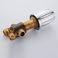 BAKALA Brass Chrome Bathtub Hot and Cold Water Control Valve Faucet Bath Shower Mixer Bathtub 3 Piece Set Switch Valve 2