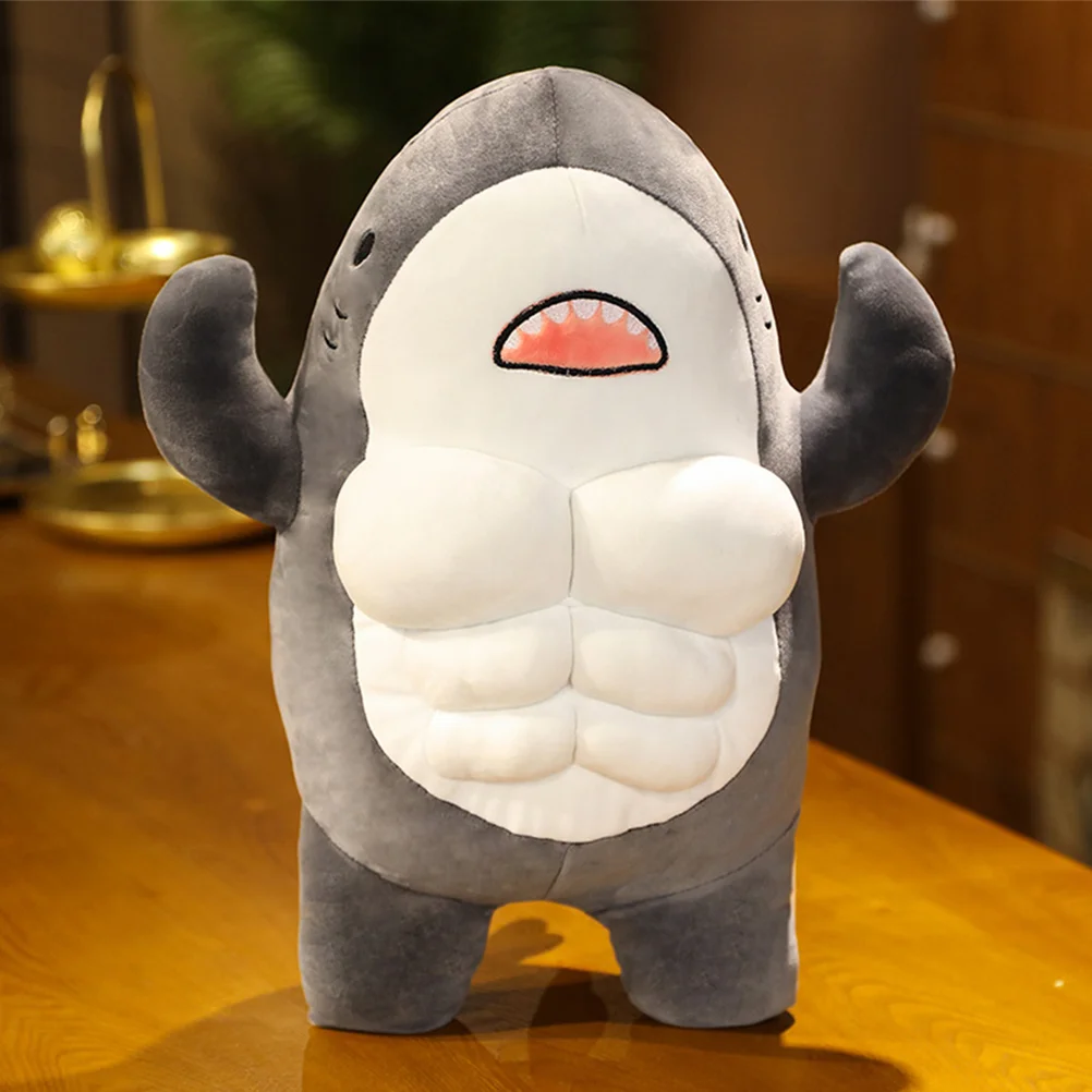 

Muscle Shark Stuffed Toy Room Children Toys Adorable Sofa Decor Comfortable Pp Cotton Animal Cartoon Girl Kids