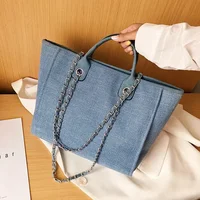 Fashion Make Up Designer Big Women's 2025 New Korean Fashion Casual Large Capacity Shoulder Crossbody Chain Tote Bag - Image 3