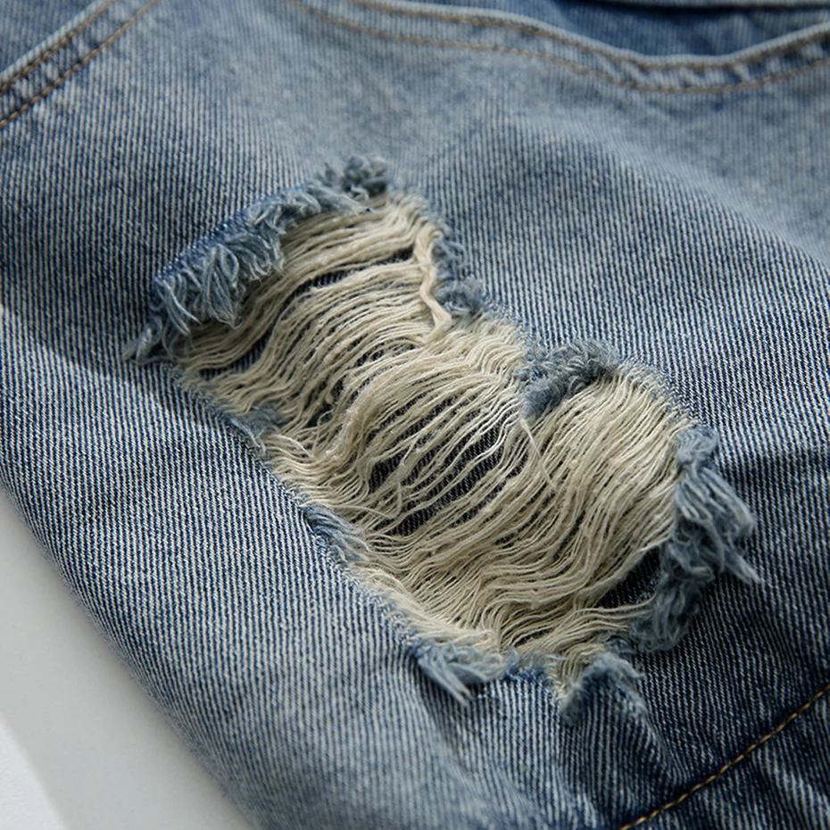 Multi Pocket Cargo Denim Shorts Summer Men Casual Loose Ripped Jeans Shorts Streetwear Harajuku Hip Hop