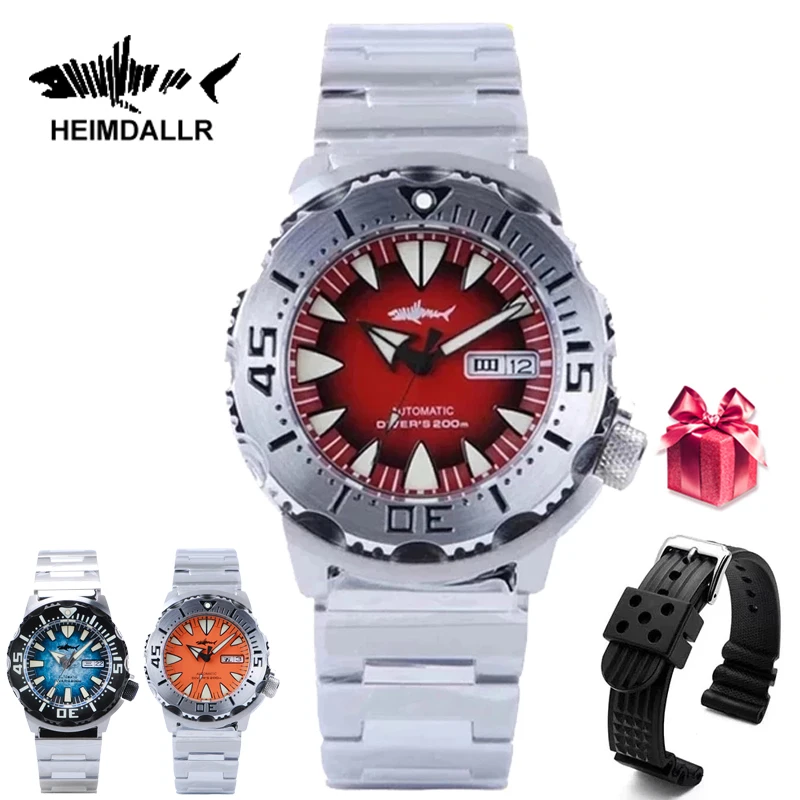 

Автоматические Мужские часы HEIMDALLR Monster V2 Frost NH36A, мужские механические часы с сапфировым стеклом, 62mas, черные светящиеся часы для дайвинга из PVD, 200 м