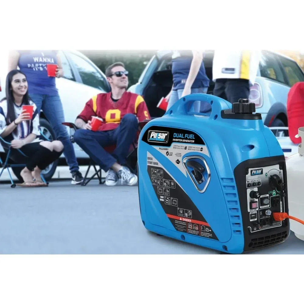 2,200W Portable Dual Fuel Quiet Inverter Generator with USB Outlet & Parallel Capability, CARB Compliant, PG2200BiS