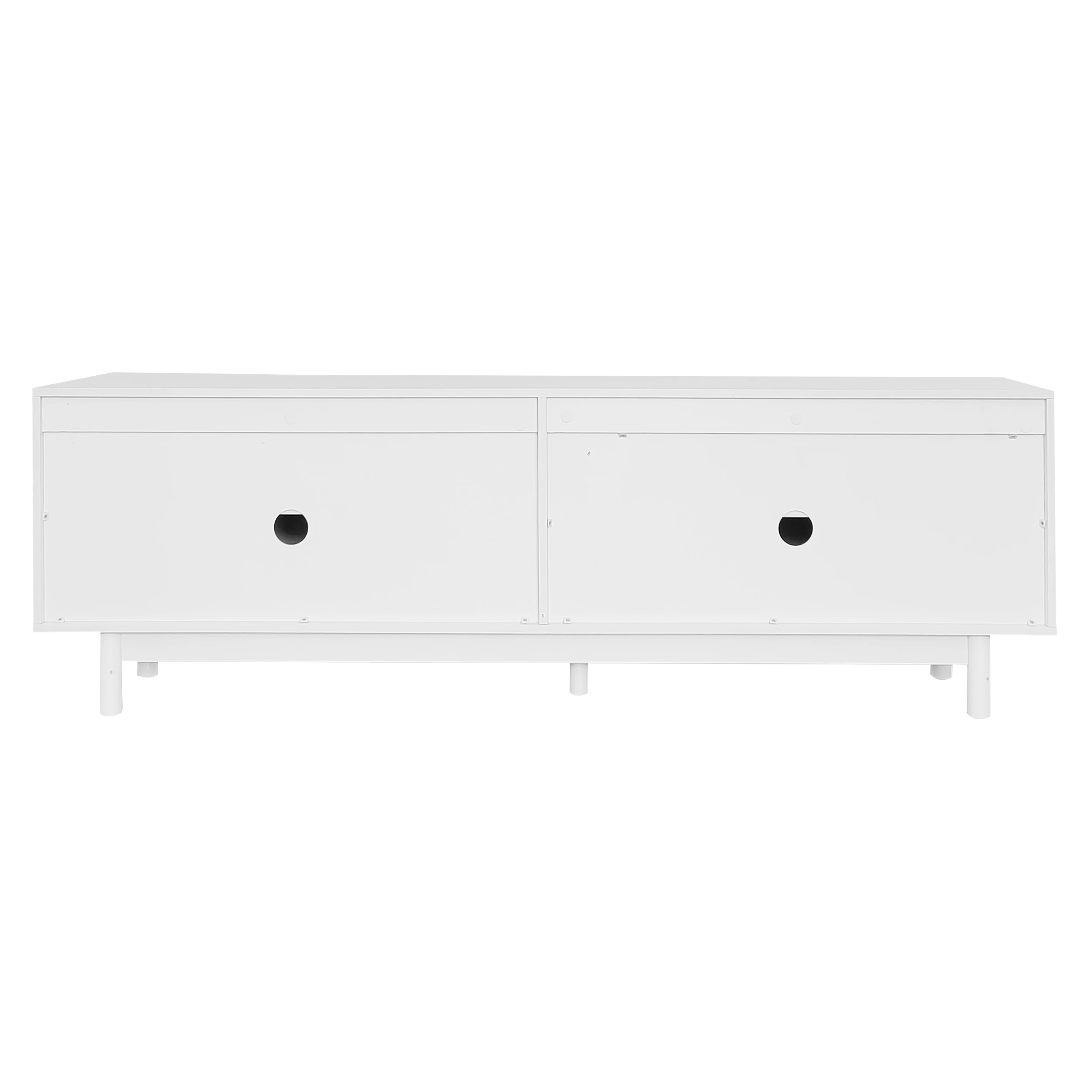 Moderner weißer TV-Schrank – 175 x 38 x 56 cm, verstellbare Regale, leichtes Lowboard-TV-Möbel im Luxus-Stil – Detail 25