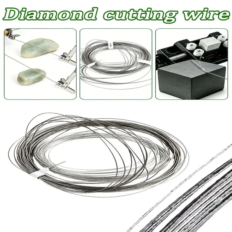 1/10 Rollen 0,15-0,5 mm Diamantschleifdraht 1 Meter Hocheffizient für Jade-, Kristall- und Edelsteinpolitur Handarbeit