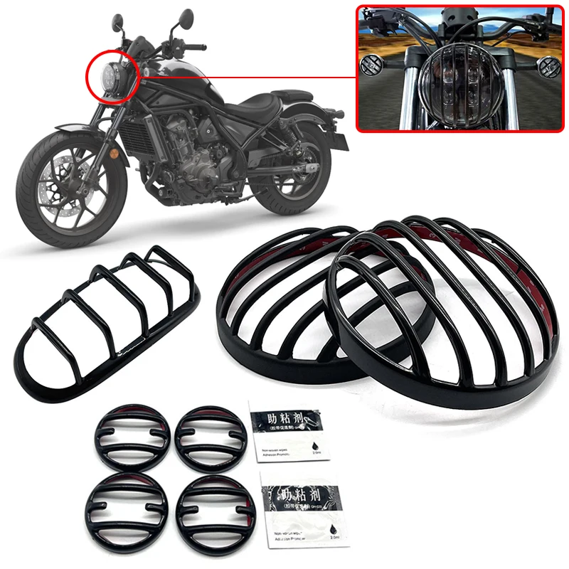 Motorcycle headlight mask CMX300 CMX500 CMX1100 Matt Black Headlight Turn Signal Taillight Grill Cover For HONDA Rebel CMX 500