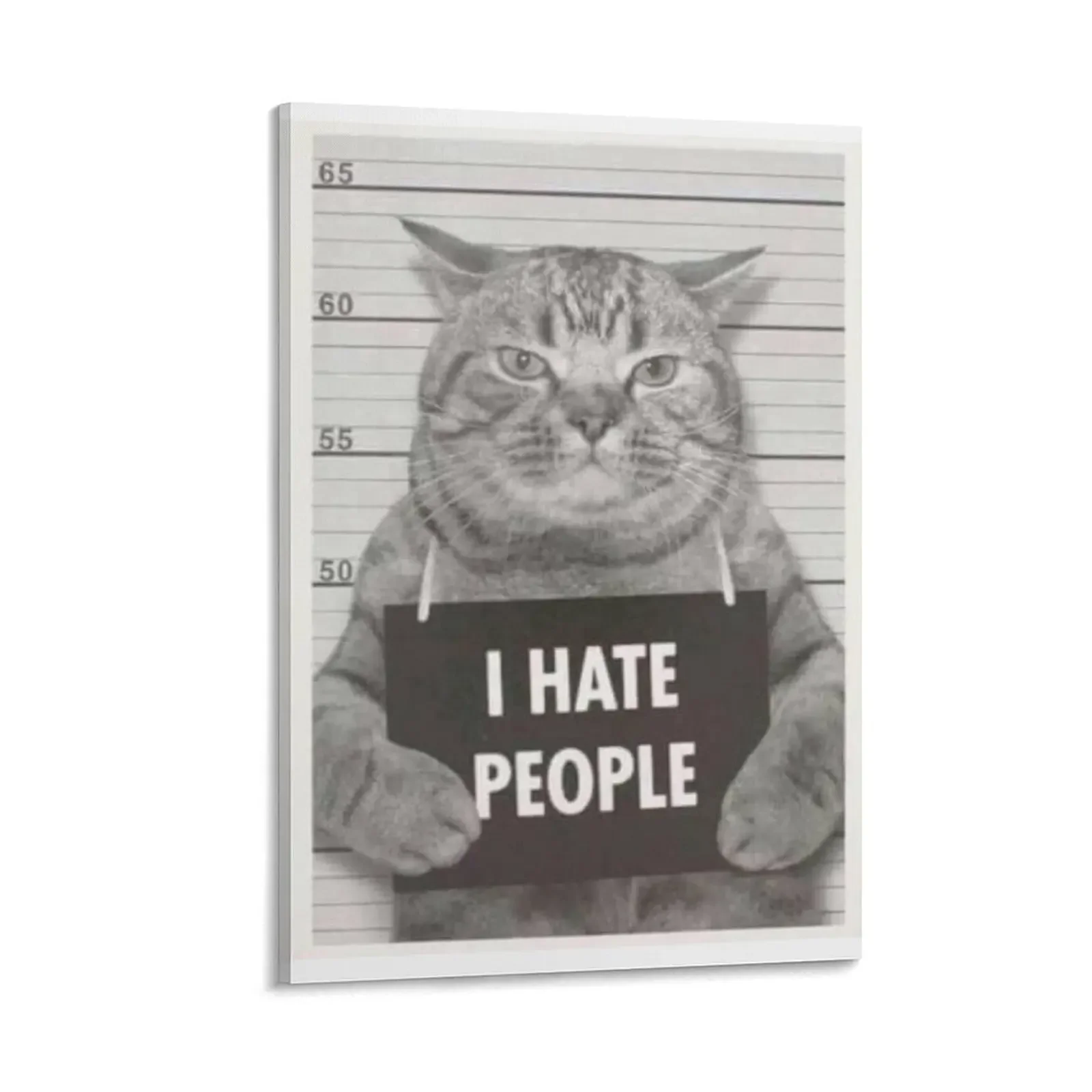 

I hate people cat Canvas Painting home decor interior wall frame for living room room decoration