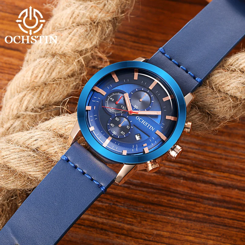 New OCHSTIN 2024 fun personality men's quartz watch multifunction automatic quartz movement men's waterproof wristwatch