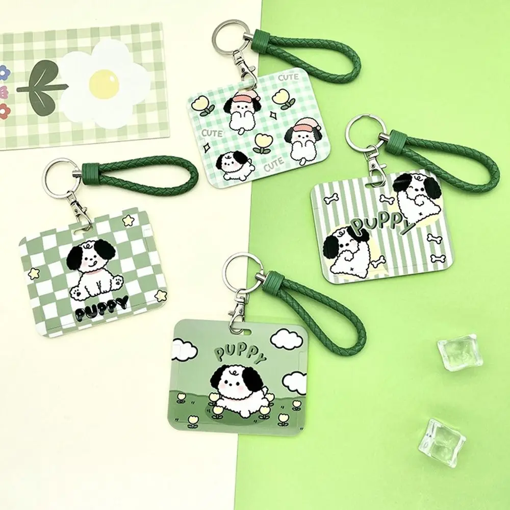 

Black Ear Puppy Credit ID Card Cover Polyester Printing Cartoon Card Holders Card Access Control Card Case Card Storage Cover