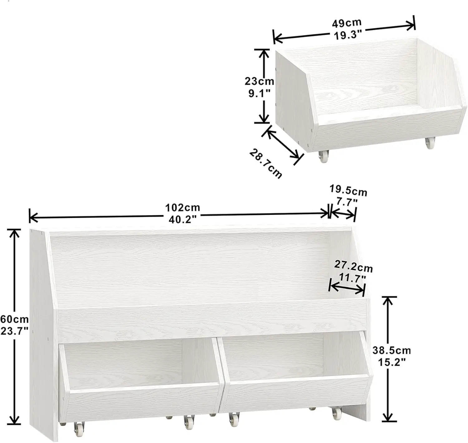 Toy Storage and Organizer, Kids Bookshelf Boys and Girls Muti-Functional Bookcase and Storage Bin with Moveable Drawers