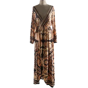 Sexy Dress Women Fashion  African National Print Lady Party Dresses Vintage Casual Long Dress Africa Clothing 3