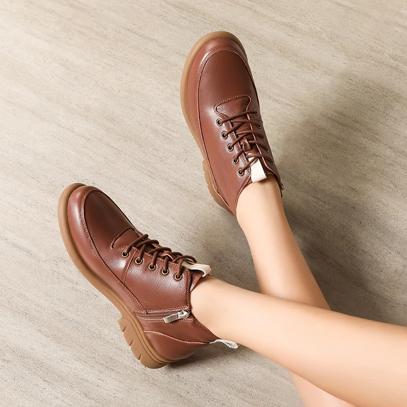 

Женские ботинки на шнуровке, Зимние ботильоны с мехом, очень удобная элегантная Роскошная обувь для девушек, 2024
